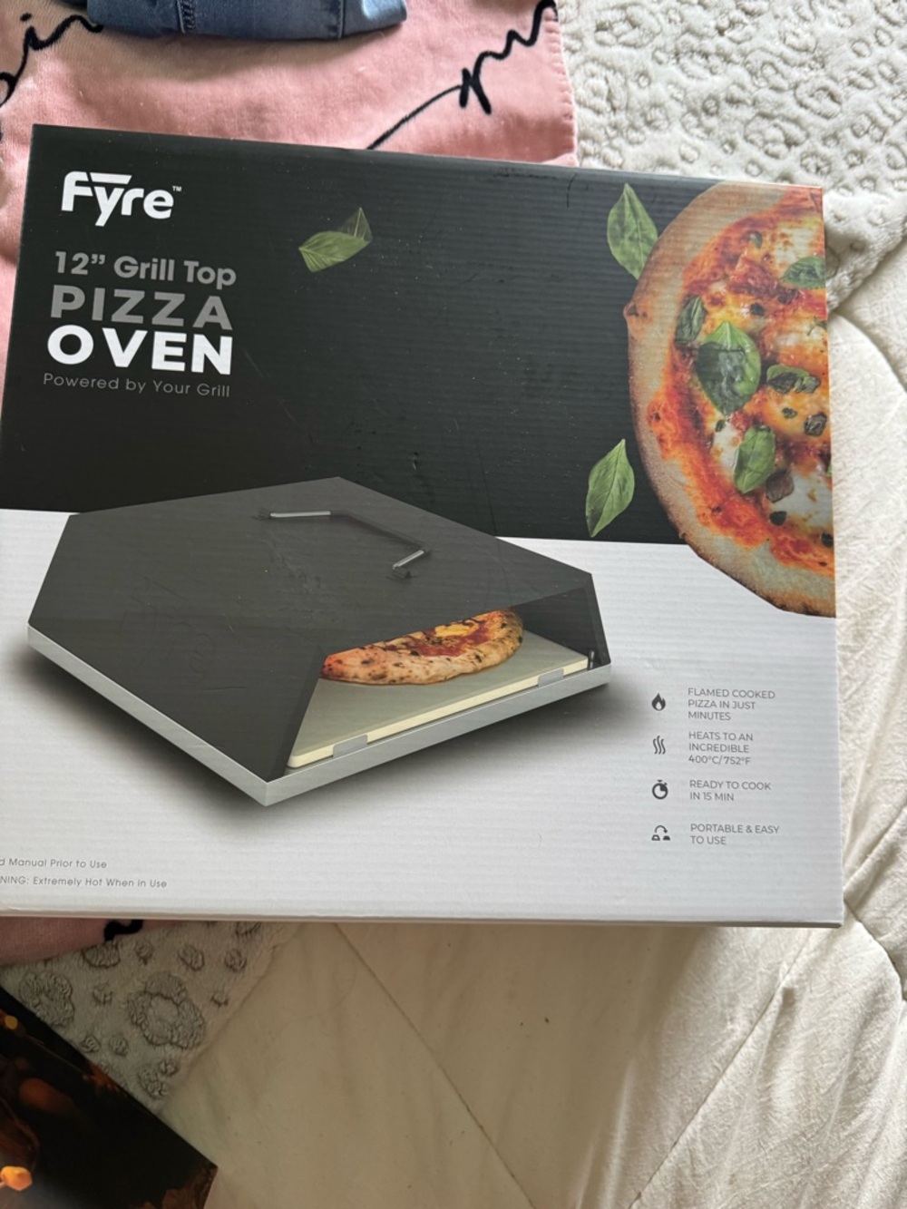 12" Grill-Top Pizza Oven – Black